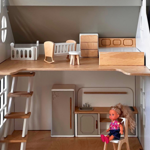 Puppenhausmöbel Schlafzimmer, für Puppenhäuser bis zu 20 cm