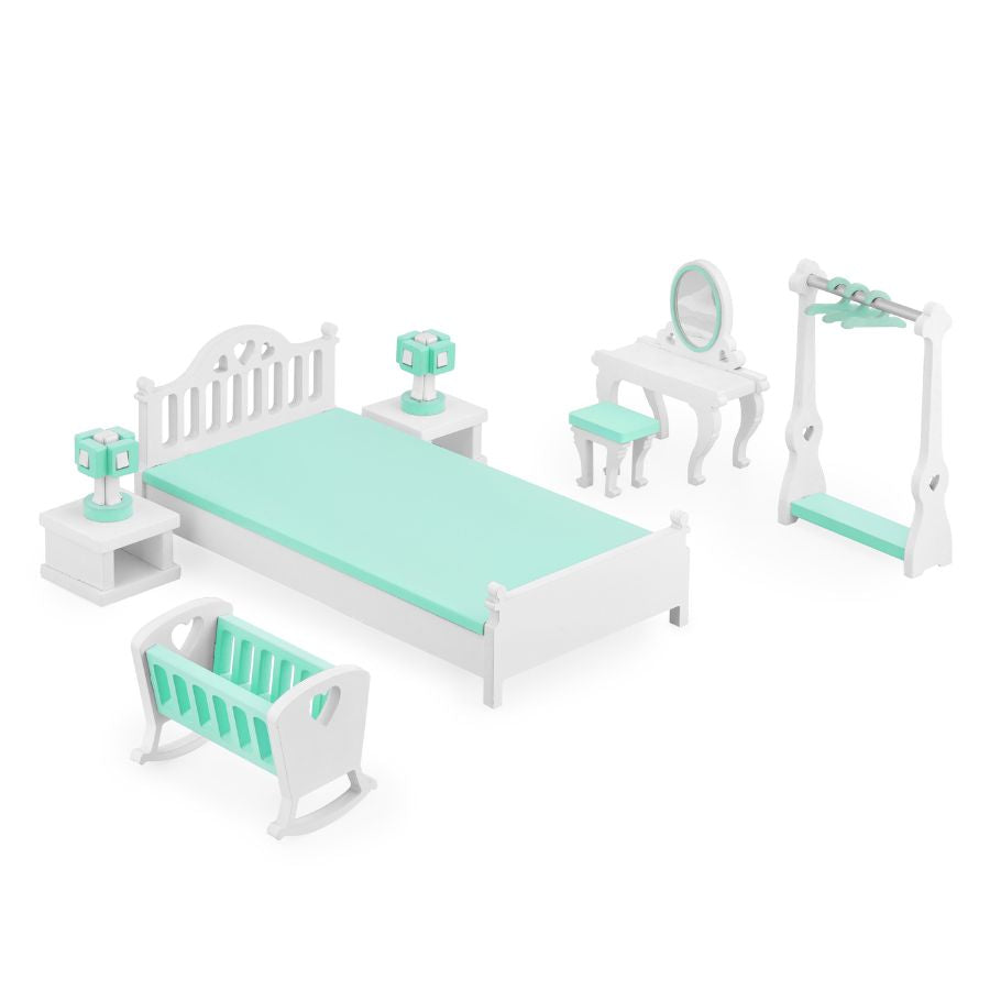 Dollhouse furniture for Barbie "Bedroom" suitable for dolls up to 30 cm